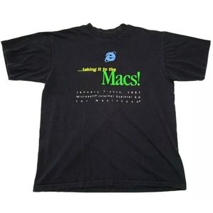 VTG 90s Microsoft vs Macintosh Beef T-shirt